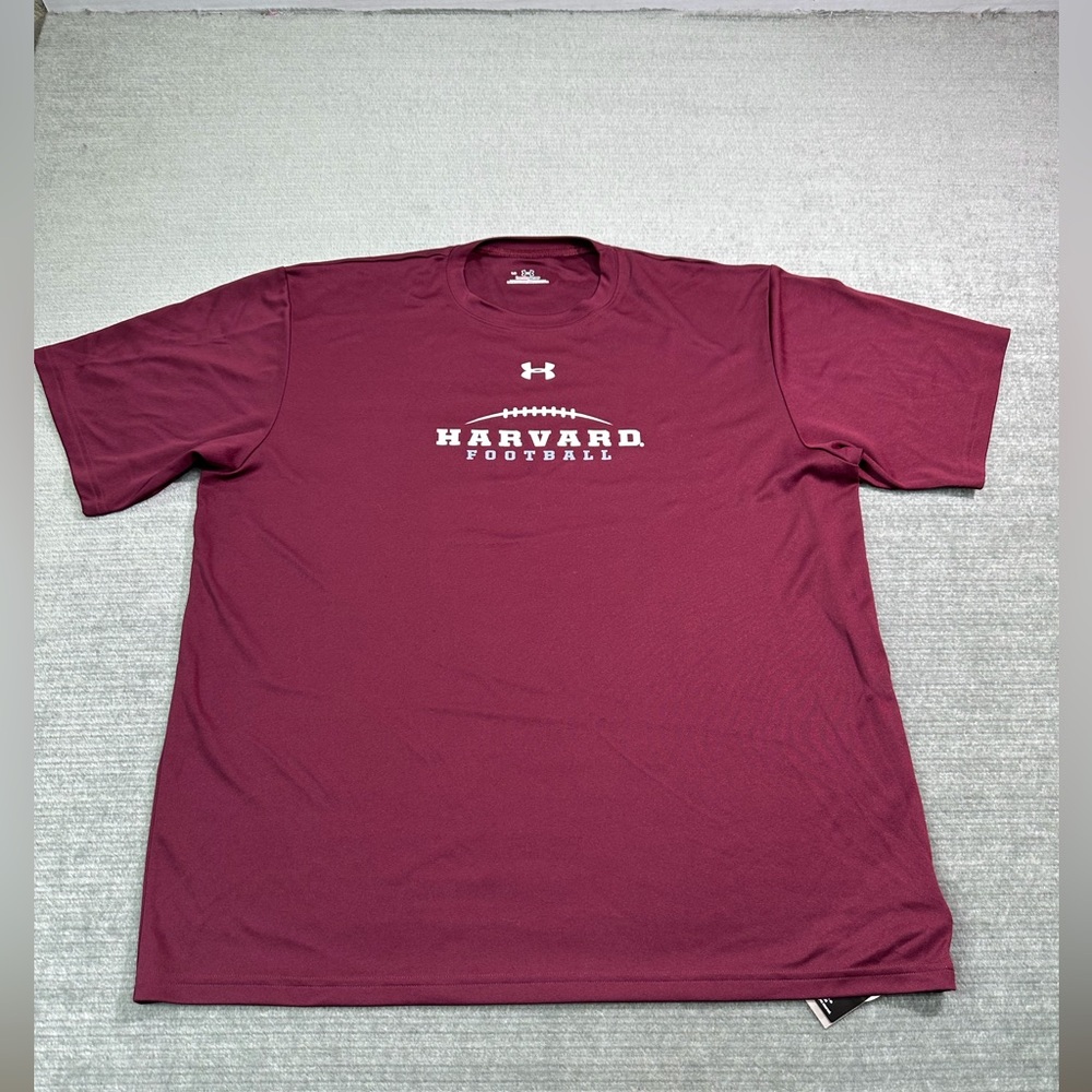NWT Harvard Under Armour mens football tee shirt. Size L.  Color: burgundy